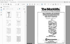 Marklifts M-15, M-15T, M-15EP SELF-PROPELLED SCISSOR OPERATION & PARTS MANUAL - PDF