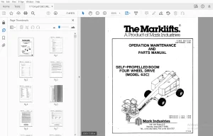 Marklifts MODEL 62C SELF-PROPELLED BOOM FOUR WHEEL DRIVE OPERATION & PARTS MANUAL - PDF