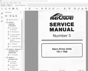 Mercury Mercruiser Engine 5 Stern Drive Units TR TRS Service Manual PDF