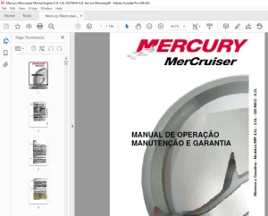 Mercury Mercruiser MPI 4.3L 5.0L 350 MAG 6.2L MANUAL DE OPERAÇÃO PDF