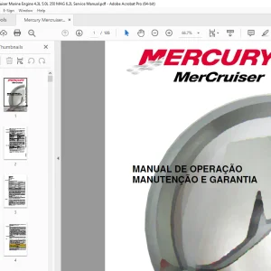 Mercury Mercruiser MPI 4.3L 5.0L 350 MAG 6.2L MANUAL DE OPERAÇÃO PDF