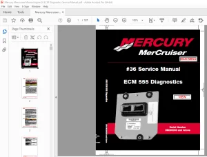 Mercury Mercruiser Engine 36 ECM 555 Diagnostics Service Manual PDF