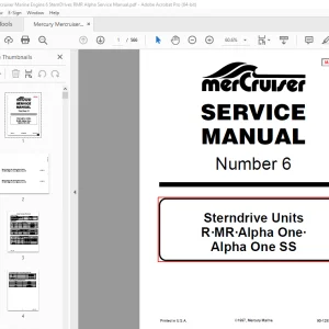 Mercury Mercruiser Marine Engine 6 SternDrives RMR Alpha Service Manual PDF