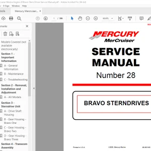 Mercury Mercruiser No 28 Bravo Sterndrives Service Manual - PDF DOWNLOAD