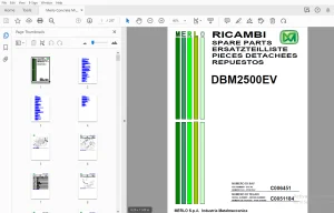 Merlo Concrete Mixer DBM2500EV Parts Manual - PDF