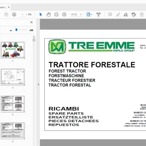 Merlo Forest Tractor 3M350B-V.01 Parts Manual SAV B9E00004 - PDF