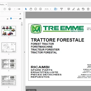 Merlo Forest Tractor 3M350B-V.01 Parts Manual SAV C0E00027 - PDF