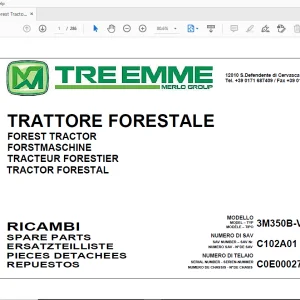 Merlo Forest Tractor 3M350B-V.01 Parts Manual SAV C102A01 - PDF