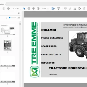 Merlo Forest Tractor MM280B Parts Manual SAV A420101 - PDF