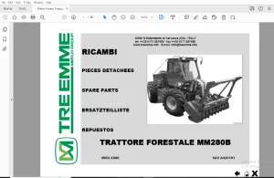 Merlo Forest Tractor MM280B Parts Manual SAV A420101 - PDF