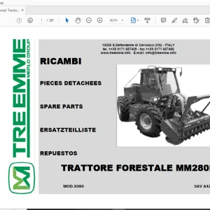 Merlo Forest Tractor MM280B Parts Manual SAV A420101 - PDF