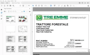 Merlo Forest Tractor MM350B Parts Manual SAV C245A01 - PDF