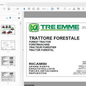 Merlo Forest Tractor MM350B Parts Manual SAV C245A01 - PDF