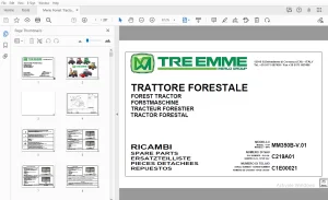 Merlo Forest Tractor MM350B-V.01 Parts Manual SAV C219A01 - PDF