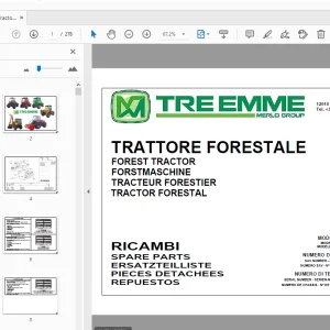 Merlo Forest Tractor MM350B-V.01 Spare Parts List SAV C011A01 - PDF