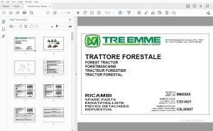 Merlo Forest Tractor MM350X Parts Manual SAV C5L50007 - PDF
