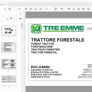 Merlo Forest Tractor MM350X Parts Manual SAV C5L50007 - PDF