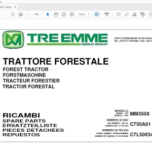 Merlo Forest Tractor MM350X Parts Manual SAV C7L50034 - PDF