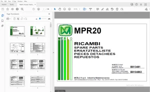 Merlo Forest Tractor MPR20 Parts Manual SAV B813481 - PDF