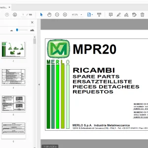 Merlo Forest Tractor MPR20 Parts Manual SAV B813481 - PDF