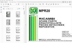 Merlo Forest Tractor MPR20 Parts Manual SAV B750581 - PDF DOWNLOAD