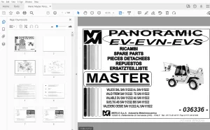 Merlo Master Panoramic EV-EVN-EVS 512322-615222 Parts Manual - PDF