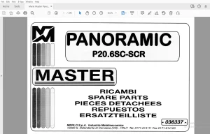Merlo Master Panoramic P20.6 SC-SCR Parts Manual 036337 - PDF DOWNLOAD