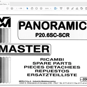 Merlo Master Panoramic P20.6 SC-SCR Parts Manual 036337 - PDF DOWNLOAD