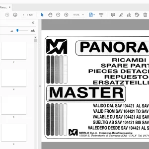 Merlo Master Panoramic XS 104421-235222 Parts Manual 036333 - PDF