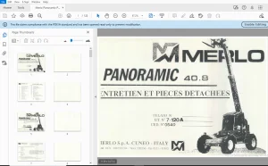 Merlo Panoramic P40.8 Parts Manual UT 7.120A CED 0540 0514725 - PDF