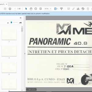 Merlo Panoramic P40.8 Parts Manual UT 7.120A CED 0540 0514725 - PDF