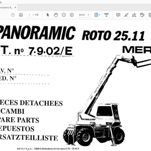 Merlo Panoramic Roto P25.11 UT 7.9.02_E Parts Manual - PDF
