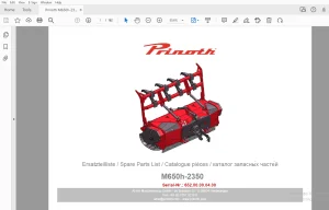 Prinoth M650h-2350 Parts Manual 652.00.00.04.00 - PDF DOWNLOAD