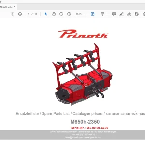 Prinoth M650h-2350 Parts Manual 652.00.00.04.00 - PDF DOWNLOAD