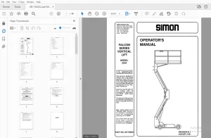SIMON 2034 FALCON SERIES VERTICAL LIFT OPERATOR'S MANUAL - PDF