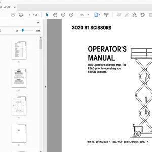 SIMON 3020 RT SCISSORS OPERATOR'S MANUAL 89-973502 - PDF DOWNLOAD