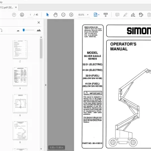 SIMON 32/21 41/24 (ELECTRIC) (FUEL) SILVER EAGLE SERIES OPERATOR'S MANUAL  - PDF