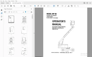 SIMON AERIALS MP 60 FULL HYDRAULIC OPERATOR'S MANUAL 89-160102 - PDF DOWNLOAD