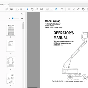 SIMON AERIALS MP 60 FULL HYDRAULIC OPERATOR'S MANUAL 89-160102 - PDF DOWNLOAD