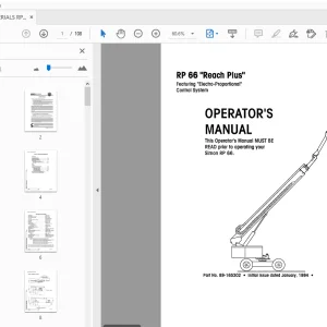 SIMON AERIALS RP 66 ELECTRO PROPORTIONAL OPERATOR'S MANUAL 89-165302 - PDF