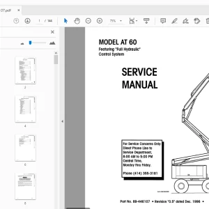 SIMON AT60 FULL HYDRAULIC SERVICE MANUAL 89-446107 - PDF
