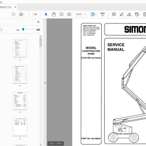 SIMON AT60C CONSTRUCTOR SERVICE MANUAL 89-446007-LT-1485 - PDF
