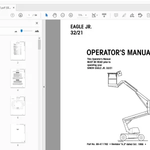 SIMON EAGLE JR. 32/21 OPERATOR'S MANUAL 89-411782 - PDF