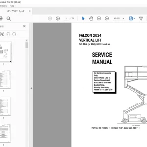 SIMON FALCON 2034 VERTICAL LIFT SERVICE MANUAL  - PDF DOWNLOAD