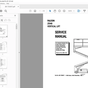 SIMON FALCON 2548 VERTICAL LIFT SERVICE MANUAL - PDF DOWNLOAD