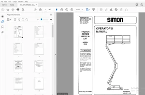 SIMON MODEL 2548 FALCON SERIES VERTICAL LIFT OPERATOR'S MANUAL - PDF