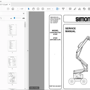 SIMON MODEL AT30C AT40C CONSTRUCTOR SERVICE MANUAL 89-444017-C2 - PDF