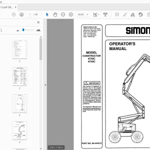 SIMON MODEL CONSTRUCTOR AT30C AT40C OPERATOR'S MANUAL - PDF