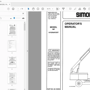 SIMON MODEL MP HYDRAPORT OPERATOR'S MANUAL 89-100202 - PDF DOWNLOAD