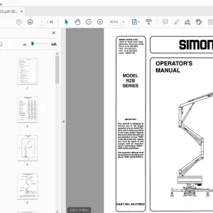 SIMON MODEL RZB SERIES OPERATOR'S MANUAL 89-470002 - PDF